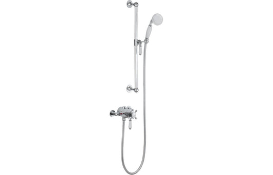 CrystalFlow Shower Pack One - Concentric Single Outlet Shower Valve & Riser Kit - Chrome