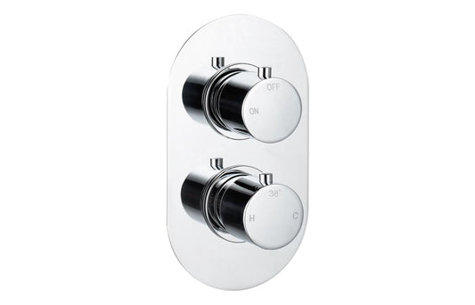 EternaSpray Thermostatic Single Outlet Twin Shower Valve - Chrome