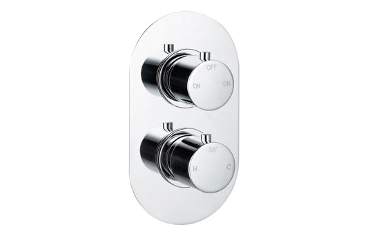 EternaSpray Thermostatic Two Outlet Twin Shower Valve - Chrome