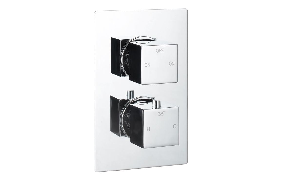 ZenMist Thermostatic Two Outlet Twin Shower Valve - Chrome