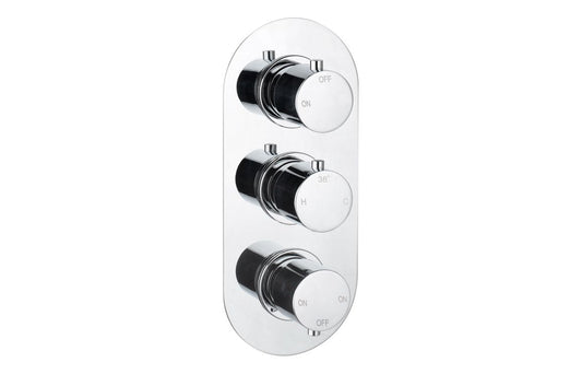 EternaSpray Thermostatic Three Outlet Triple Shower Valve - Chrome