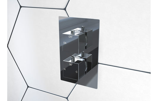 ZenMist Thermostatic Two Outlet Triple Shower Valve - Chrome