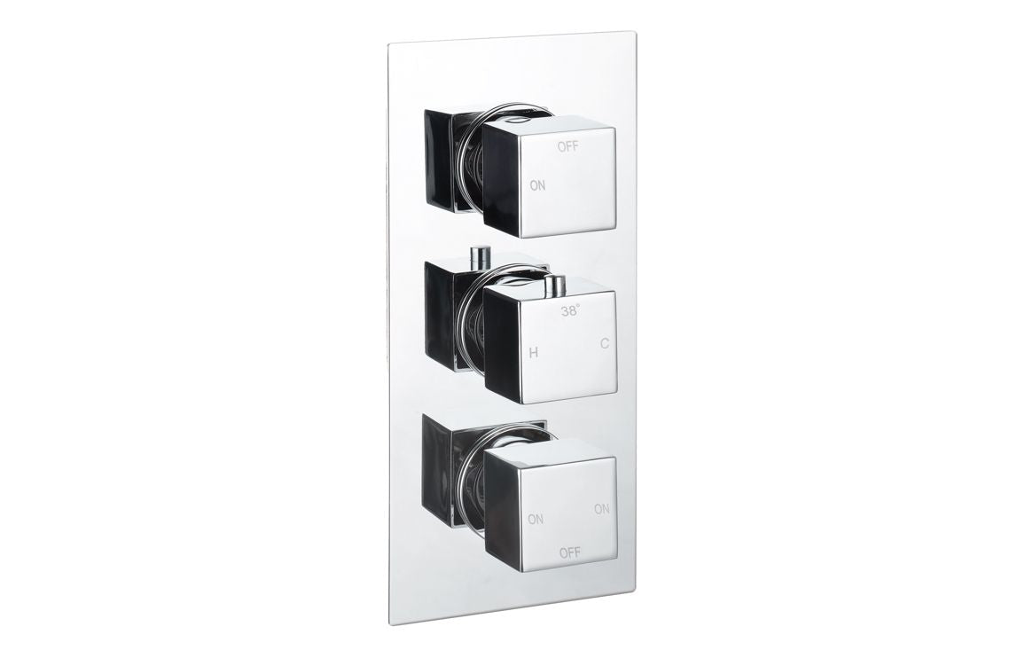 ZenMist Thermostatic Three Outlet Triple Shower Valve - Chrome