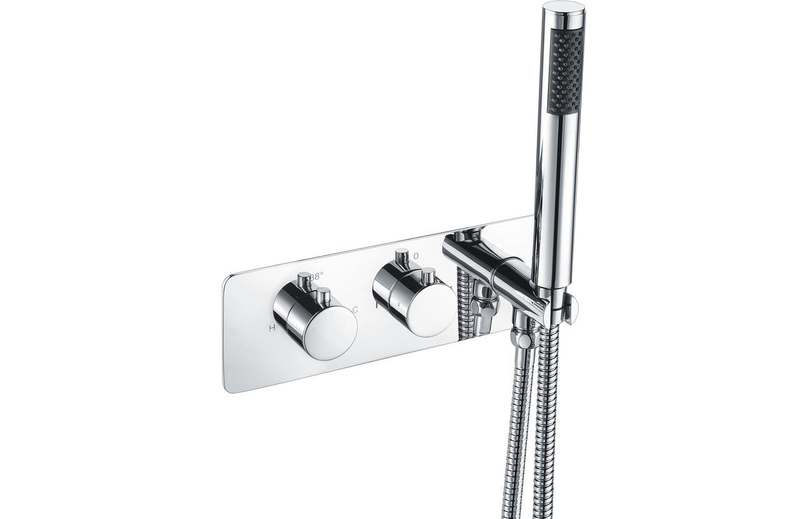 AquaPulse Thermostatic Two Outlet Shower Valve w/Handset - Chrome