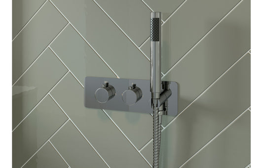 AquaPulse Thermostatic Two Outlet Shower Valve w/Handset - Chrome