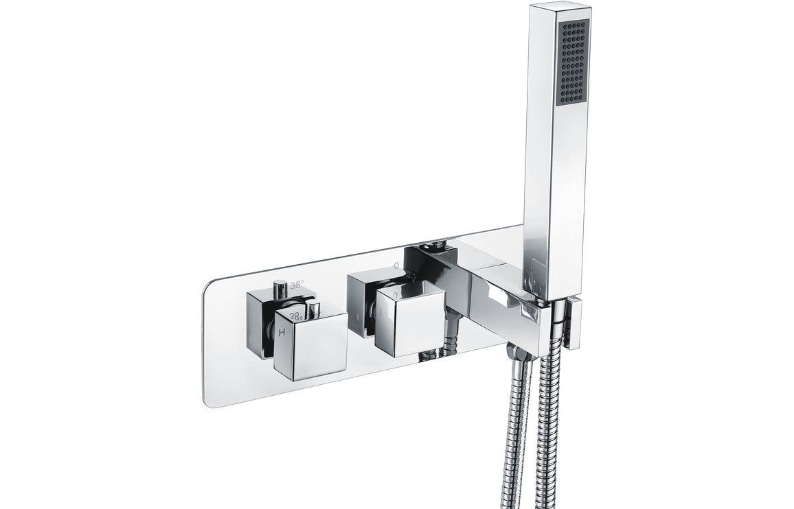 RainSphere Thermostatic Two Outlet Shower Valve w/Handset - Chrome