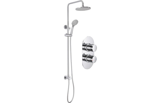 EternaSpray Shower Pack Two - Two Outlet Twin Shower Valve w/Riser & Overhead Kit - Chrome