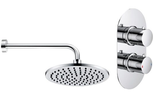 EternaSpray Shower Pack Three - Single Outlet Twin Shower Valve w/Overhead - Chrome