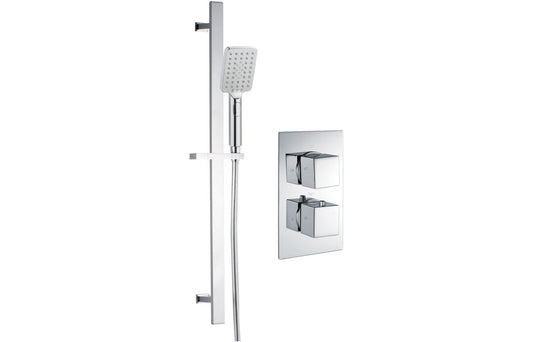ZenMist Shower Pack One - Single Outlet Twin Shower Valve w/Riser Kit - Chrome
