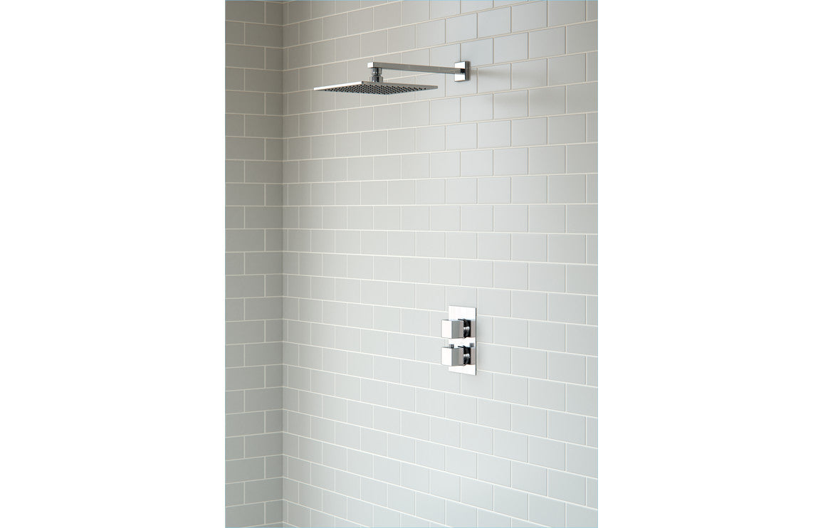 ZenMist Shower Pack Two - Single Outlet Twin Shower Valve w/Overhead - Chrome