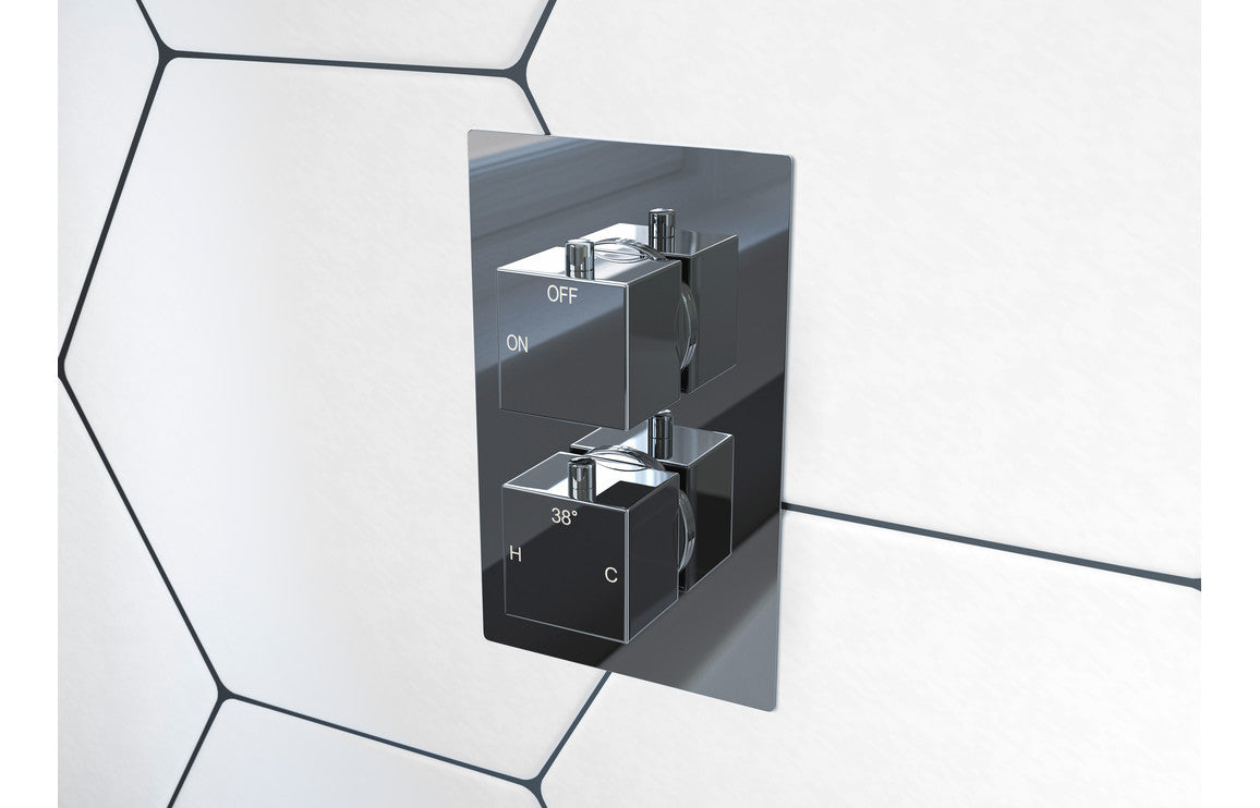 ZenMist Shower Pack Three - Two Outlet Triple Shower Valve w/Riser & Overhead Kit - Chrome