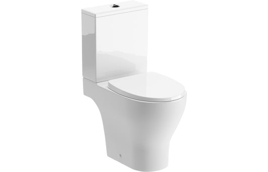 VividStream Rimless Short Projection Close Coupled Open Back WC & Soft Close Seat
