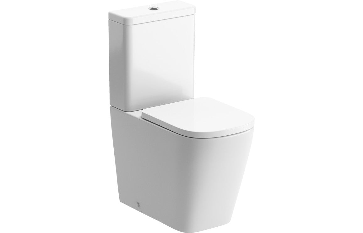 BlissSink Rimless Close Coupled Fully Shrouded Short Projection WC & Soft Close Seat