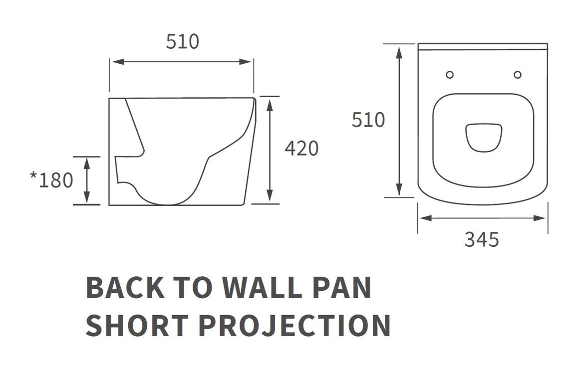 BlissSink Rimless Back To Wall Short Projection WC & Soft Close Seat