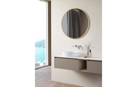 PureVision 600mm Round Mirror - Brushed Brass