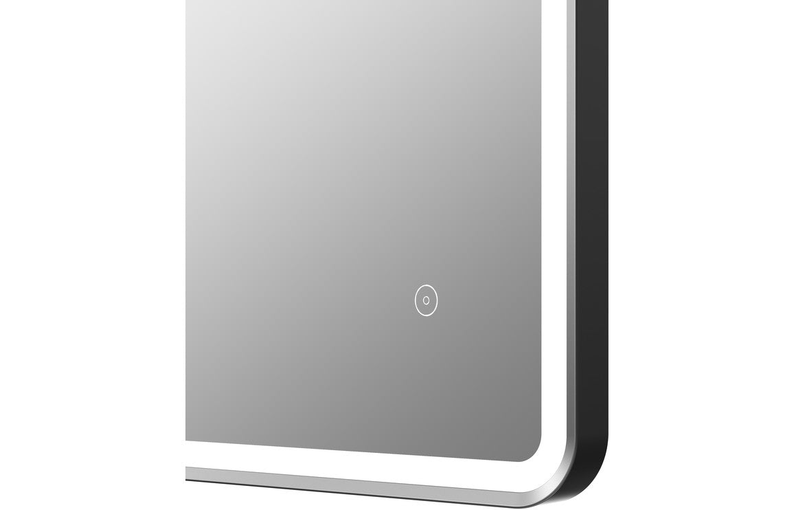GlowEdge 600mm Rectangle Front-Lit LED Mirror - Matt Black