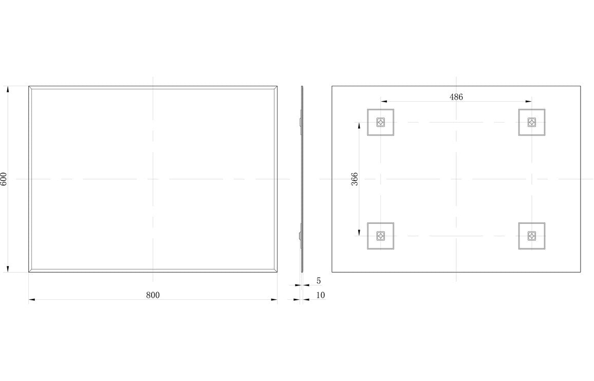 CrystalHorizon 600x800mm Rectangle Mirror