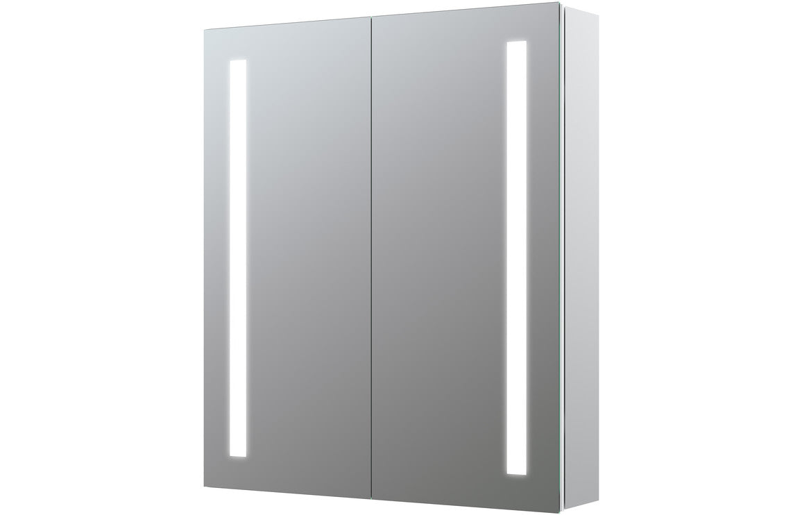 PureGleam 600mm 2 Door Front-Lit LED Mirror Cabinet