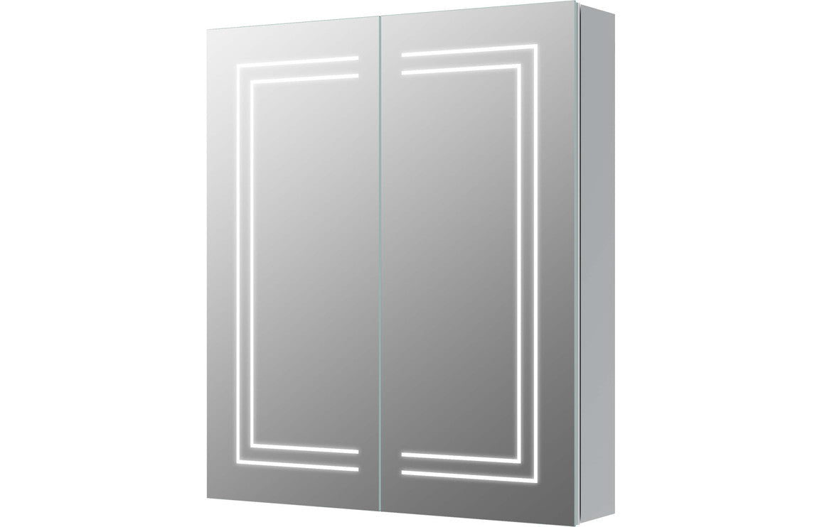 RadiantAura 600mm 2 Door Front-Lit LED Mirror Cabinet