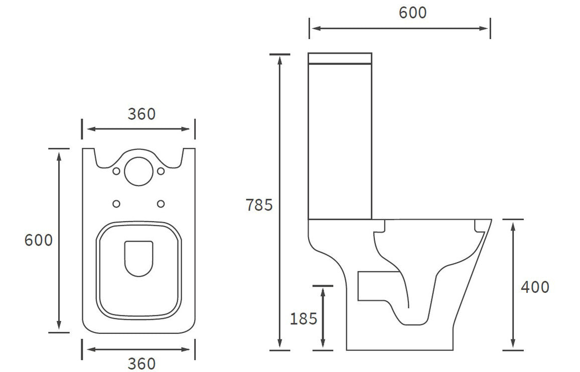 LustraBowl Close Coupled Open Back WC & Wrapover Soft Close Seat