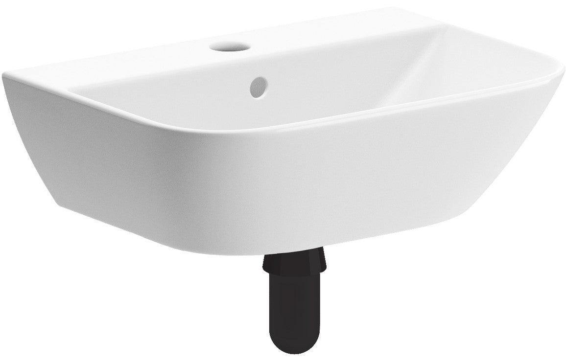 LustraBowl 450x320mm 1TH Cloakroom Basin & Black Bottle Trap