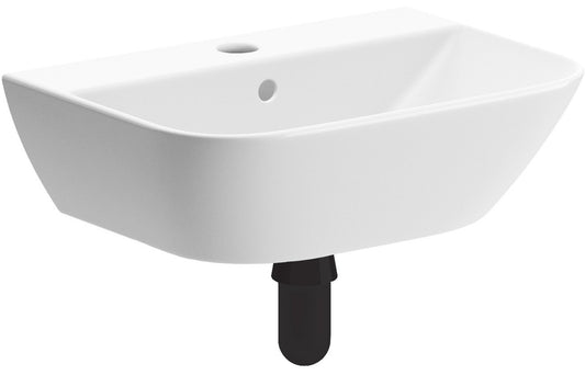 LustraBowl 450x320mm 1TH Cloakroom Basin & Black Bottle Trap