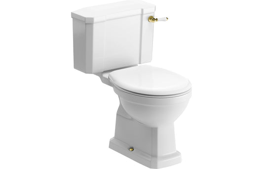 TranquilFlow Close Coupled WC & Soft Close Seat w/Brushed Brass Finishes