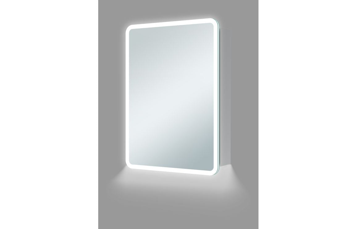 LustreView 500mm 1 Door LED Mirrored Cabinet