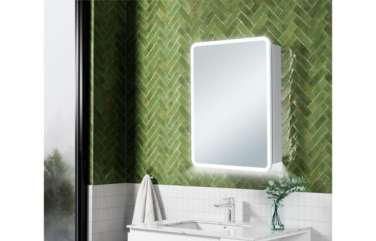 LustreView 500mm 1 Door LED Mirrored Cabinet