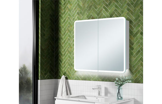 LustreView 600mm 2 Door LED Mirrored Cabinet