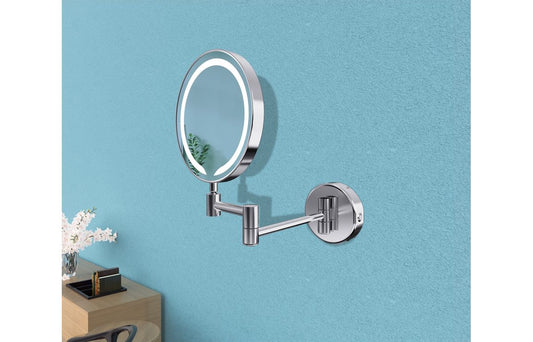 RadiantFrame Round LED Cosmetic Mirror - Chrome