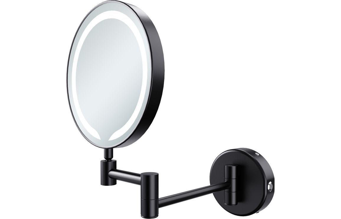 RadiantFrame Round LED Cosmetic Mirror - Black
