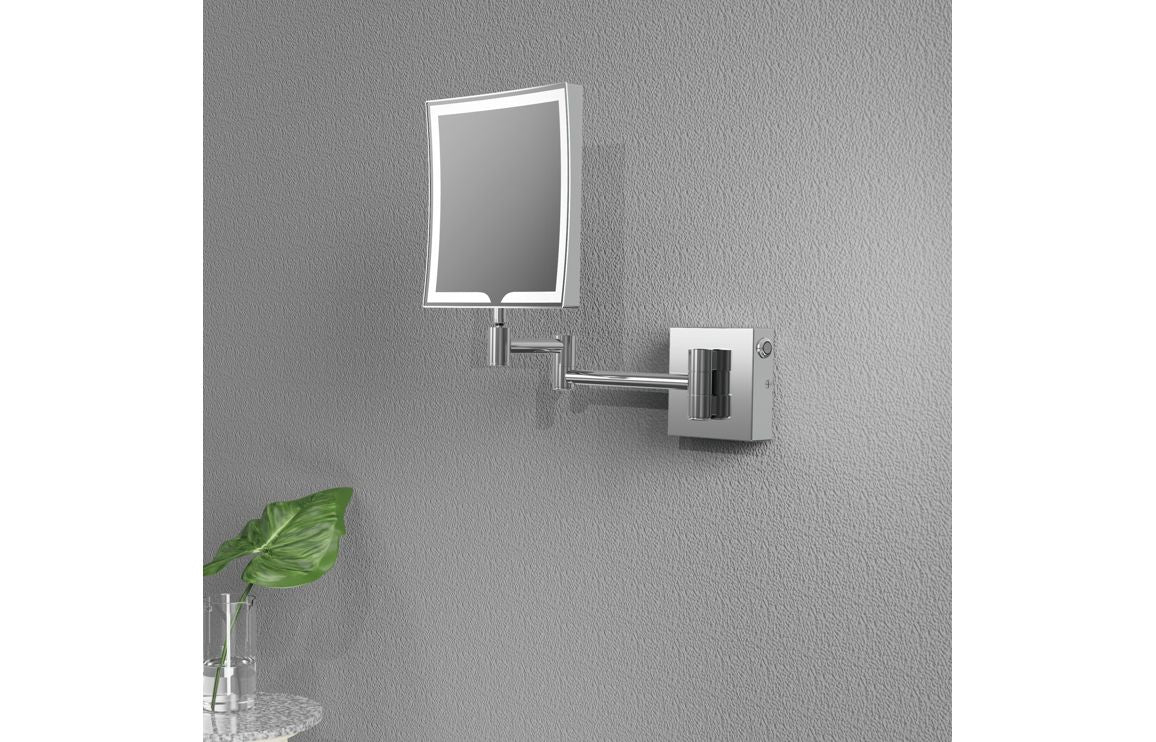 RadiantFrame Square LED Cosmetic Mirror - Chrome