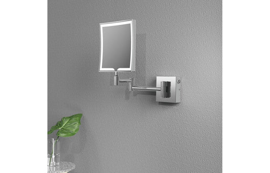 RadiantFrame Square LED Cosmetic Mirror - Chrome