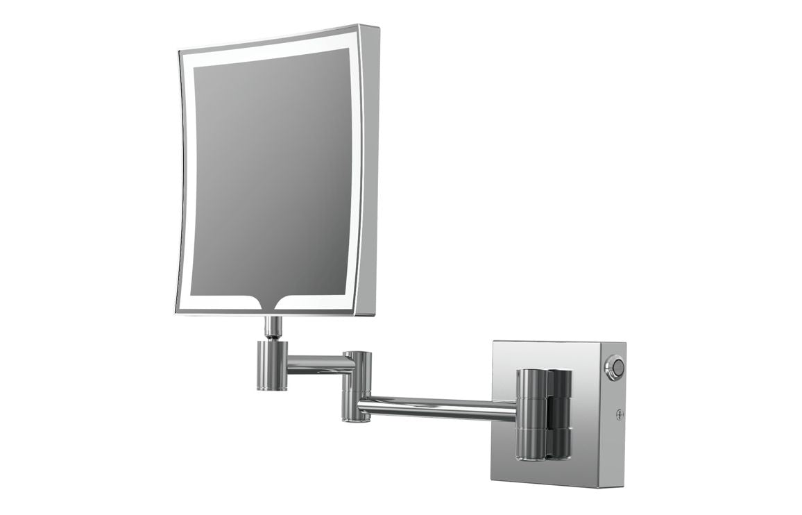 RadiantFrame Square LED Cosmetic Mirror - Chrome