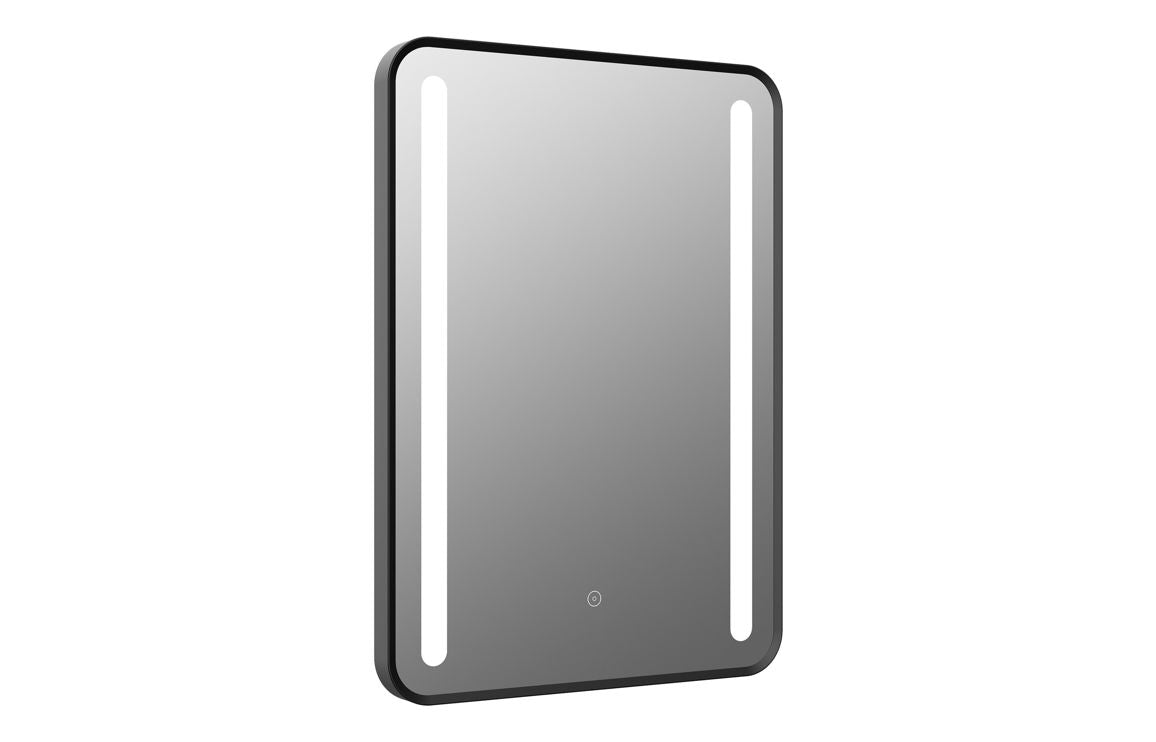 RadianceCurve 500x700mm Rounded Front-Lit LED Mirror - Black