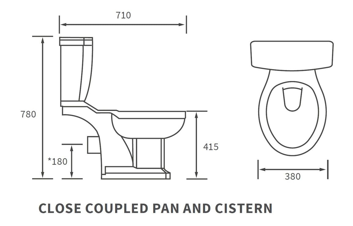 TranquilFlow Close Coupled WC & Satin White Wood Effect Seat w/Brushed Brass Finishes