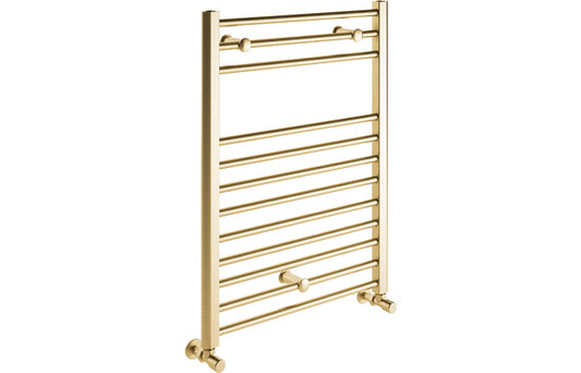 LuxeWarmth Straight 30mm Ladder Radiator (500x800x30mm) - Brushed Brass