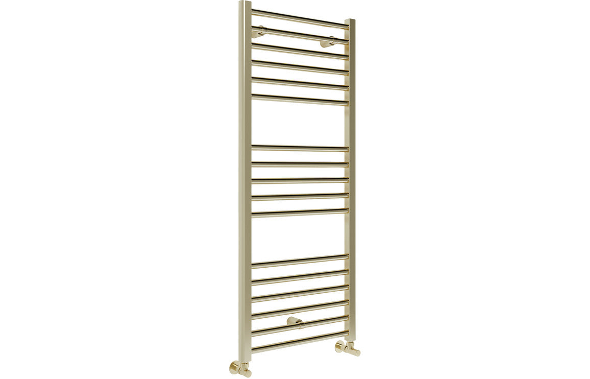 LuxeWarmth Straight 30mm Ladder Radiator (500x1200x30mm) - Brushed Brass