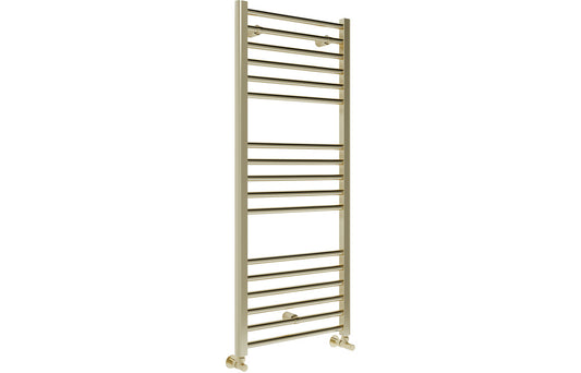 LuxeWarmth Straight 30mm Ladder Radiator (500x1200x30mm) - Brushed Brass