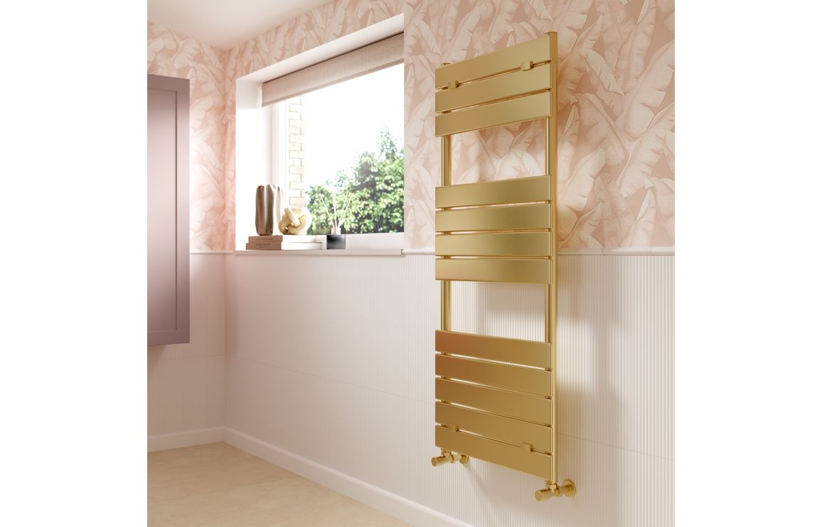 BlissHeat Square Ladder Radiator (500x1500mm) - Brushed Brass