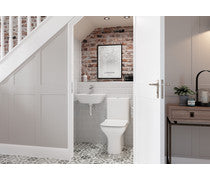 LustraBowl 450x320mm 1TH Cloakroom Basin & Brushed Bronze Bottle Trap