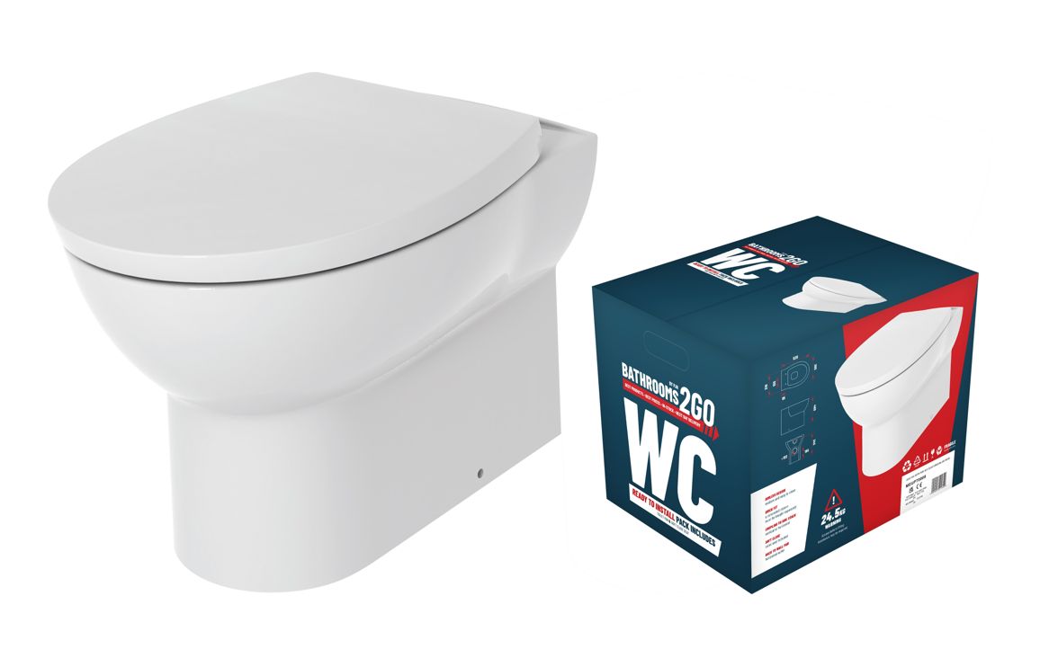 AquaLuxe Rimless Back To Wall WC & Soft Close Seat