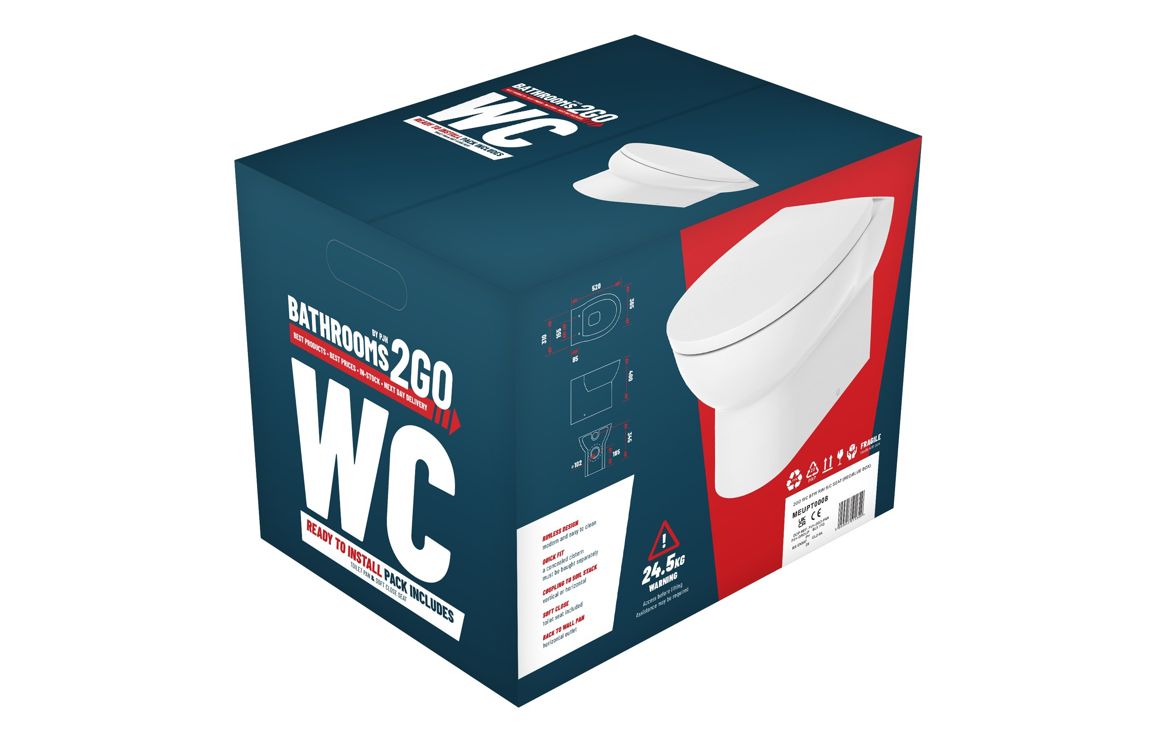 AquaLuxe Rimless Back To Wall WC & Soft Close Seat