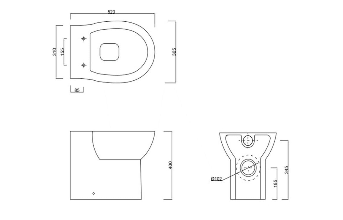 AquaLuxe Rimless Back To Wall WC & Soft Close Seat