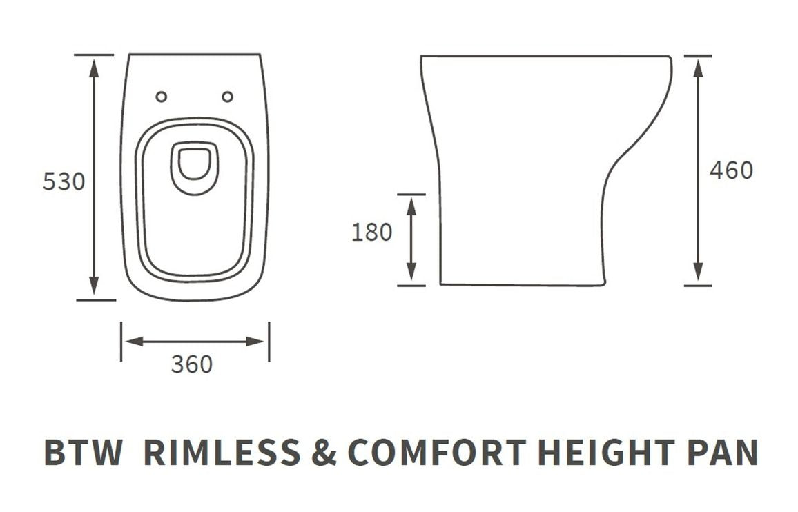 LustraBowl Rimless Comfort Height Back To Wall WC & Slim Soft Close Seat
