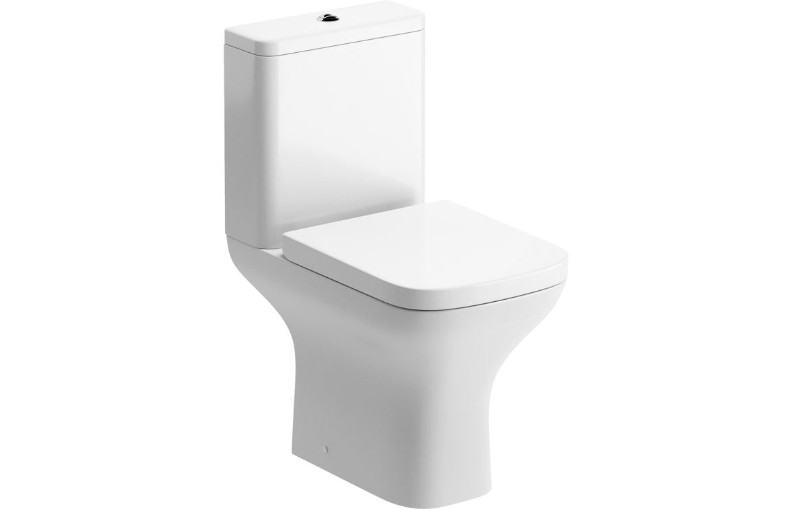 LustraBowl Rimless Comfort Height Close Coupled Open Back WC & Wrapover Soft Close Seat