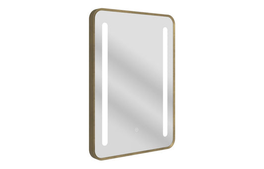 VelvetVision 600mm Round Front-Lit LED Mirror - Brushed Bronze