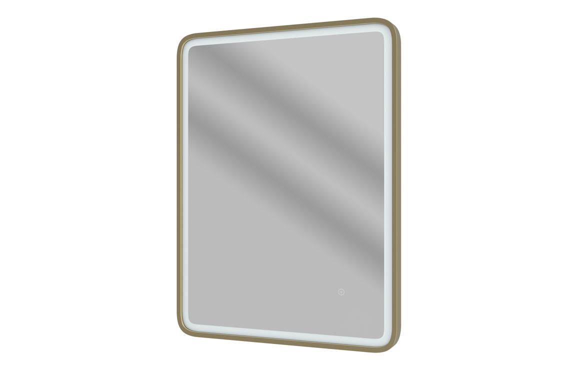 GlowEdge 600mm Rectangle Front-Lit LED Mirror - Brushed Bronze