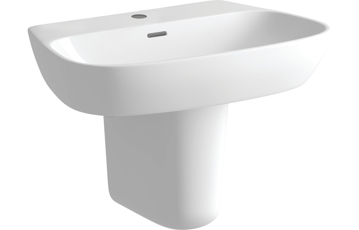 AquaElegance 600x400mm 1TH Basin & Semi Pedestal